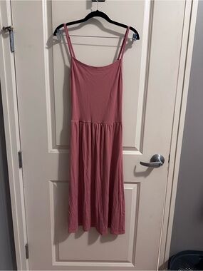Aritzia Wilfred Pink Spaghetti Strap Midi Dress